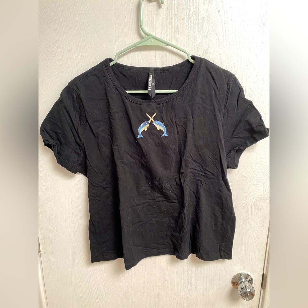 Dangerfield embroidered narwhal baby tee